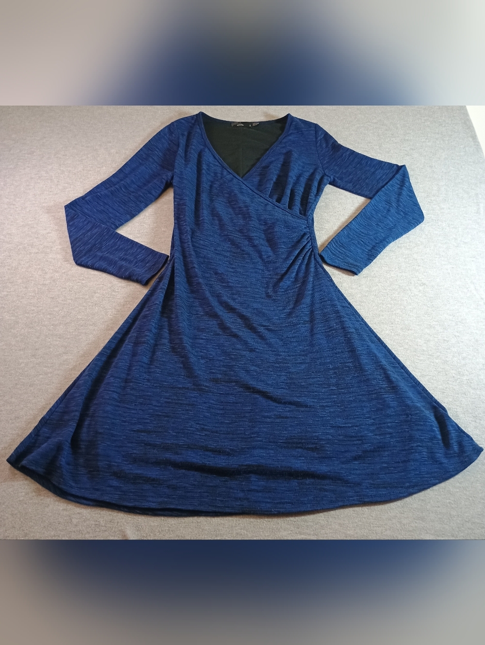 Prana Women's Size 2 Blue Long-Sleeve V-Neck A-Line Dress